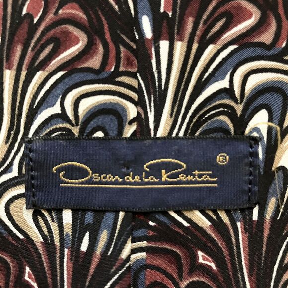 Oscar De La Renta Neck Tie Silk Abstract Swirls Made In USA - Picture 1 of 6
